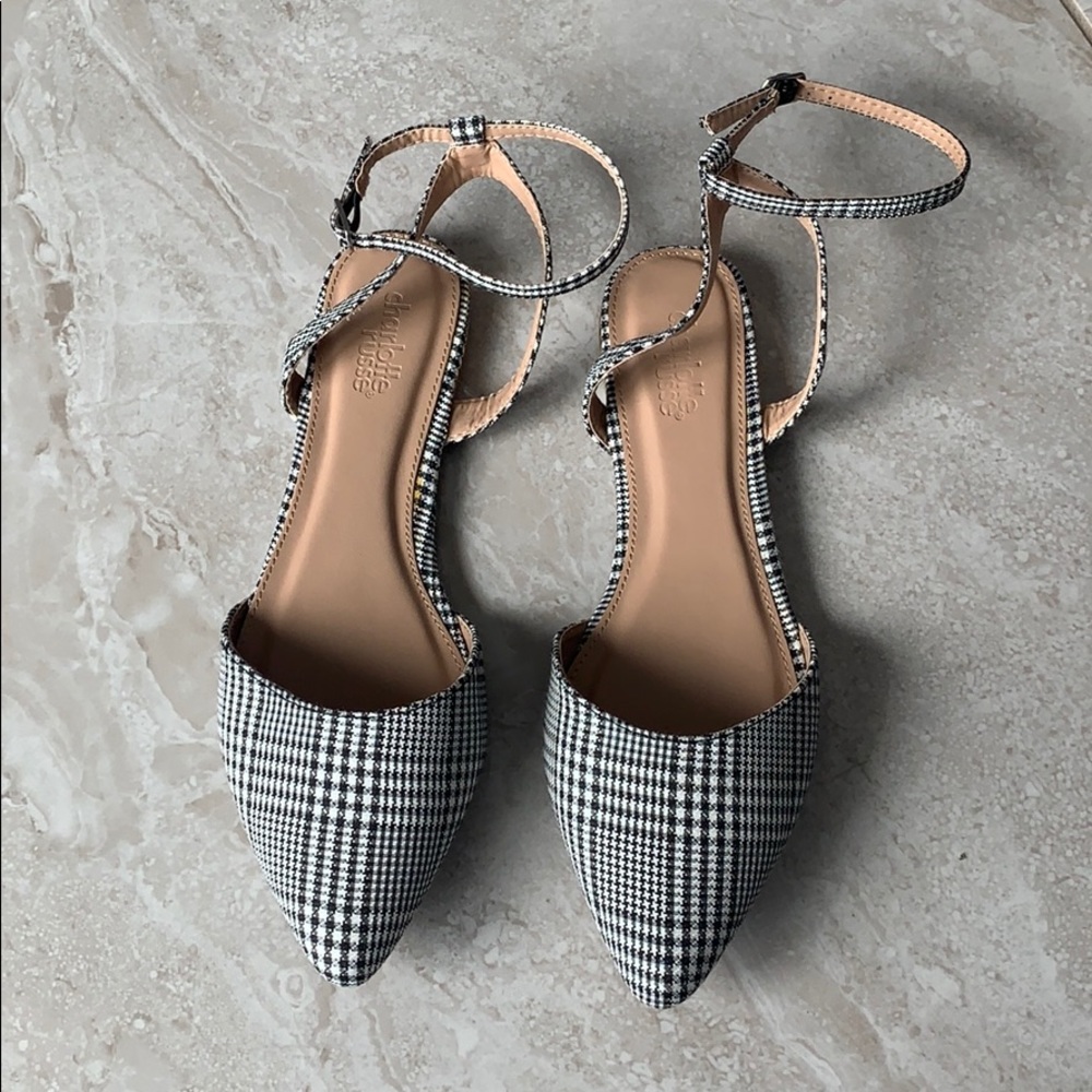 Charlotte Russe Black White Houndstooth Flat